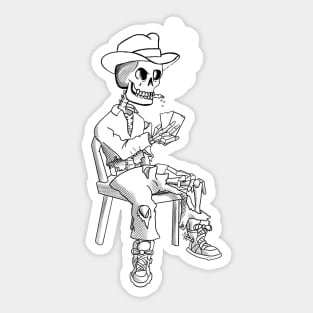 Dead man’s gamble BW Sticker